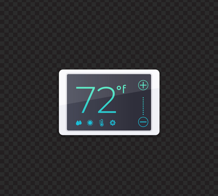digital smart thermostat, vector